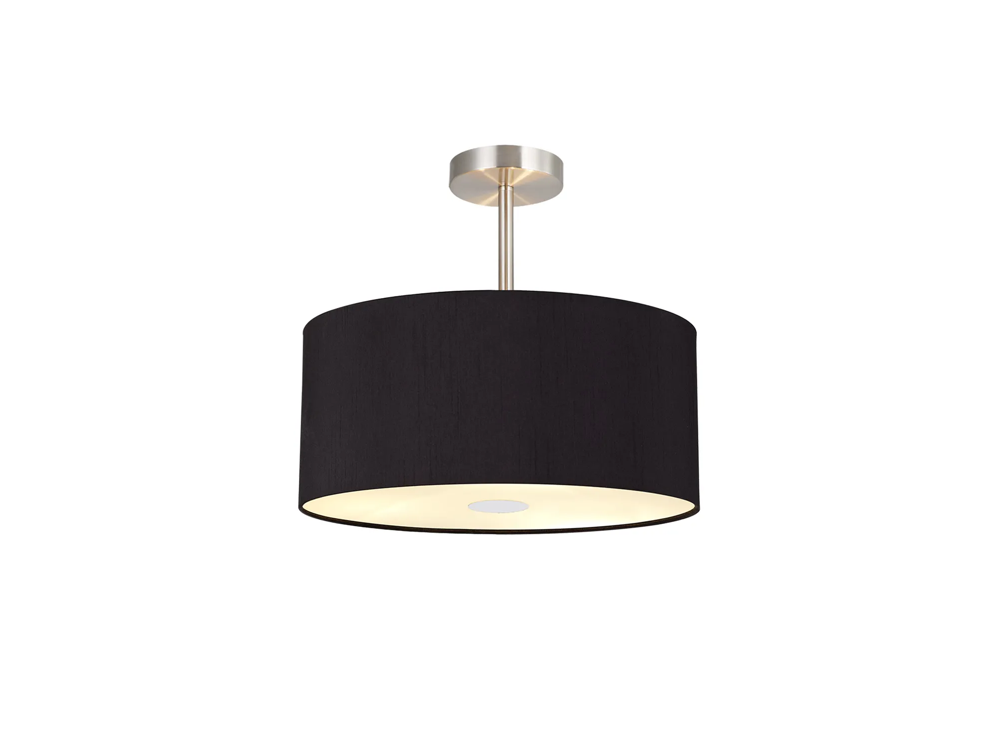 Baymont 40cm Semi Flush 1 Light Polished Chrome, Midnight Black/Green Olive, Frosted Diffuser DK0099  Deco Baymont CH BL/GR